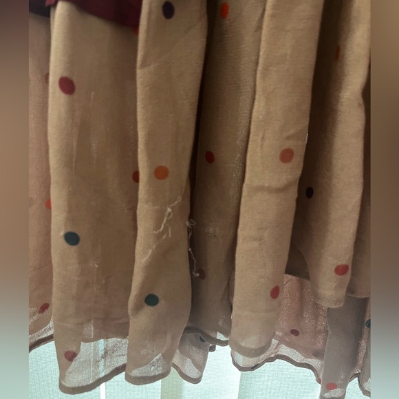 FARM Rio Burgundy, Black, and Tan Polka Dot Maxi Dress - Picture 8 of 11